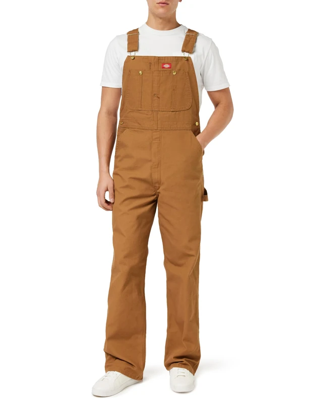 Dickies, Men's, CLASSIC BIB OVERALLS, RINSED BROWN, 38W / 30L