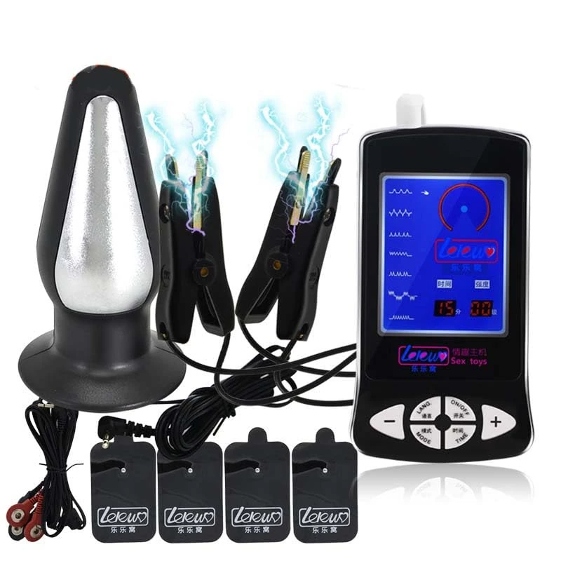 Bondage Masters E Stim Electro Sex Butt Plug, Clamps & Patches