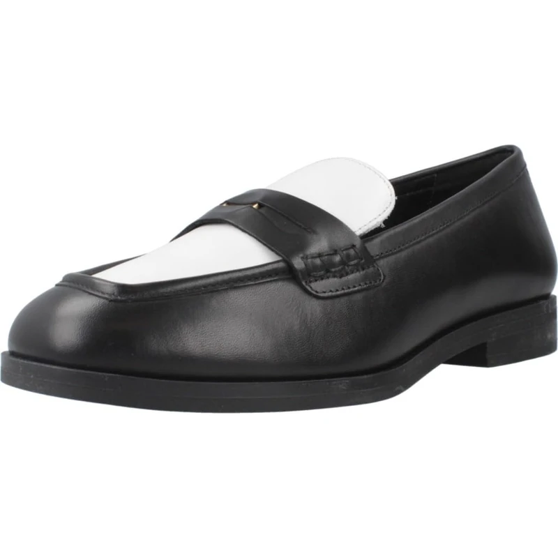 Geox Women's D Cloridie A Moccasin, Black White, 3 UK