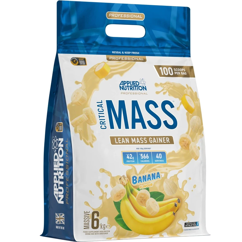 Applied Nutrition Critical Mass Professional - Weight Gain Protein Powder, High Calorie Weight Gainer, Lean Mass (6kg - 40 Servings) (Banana)