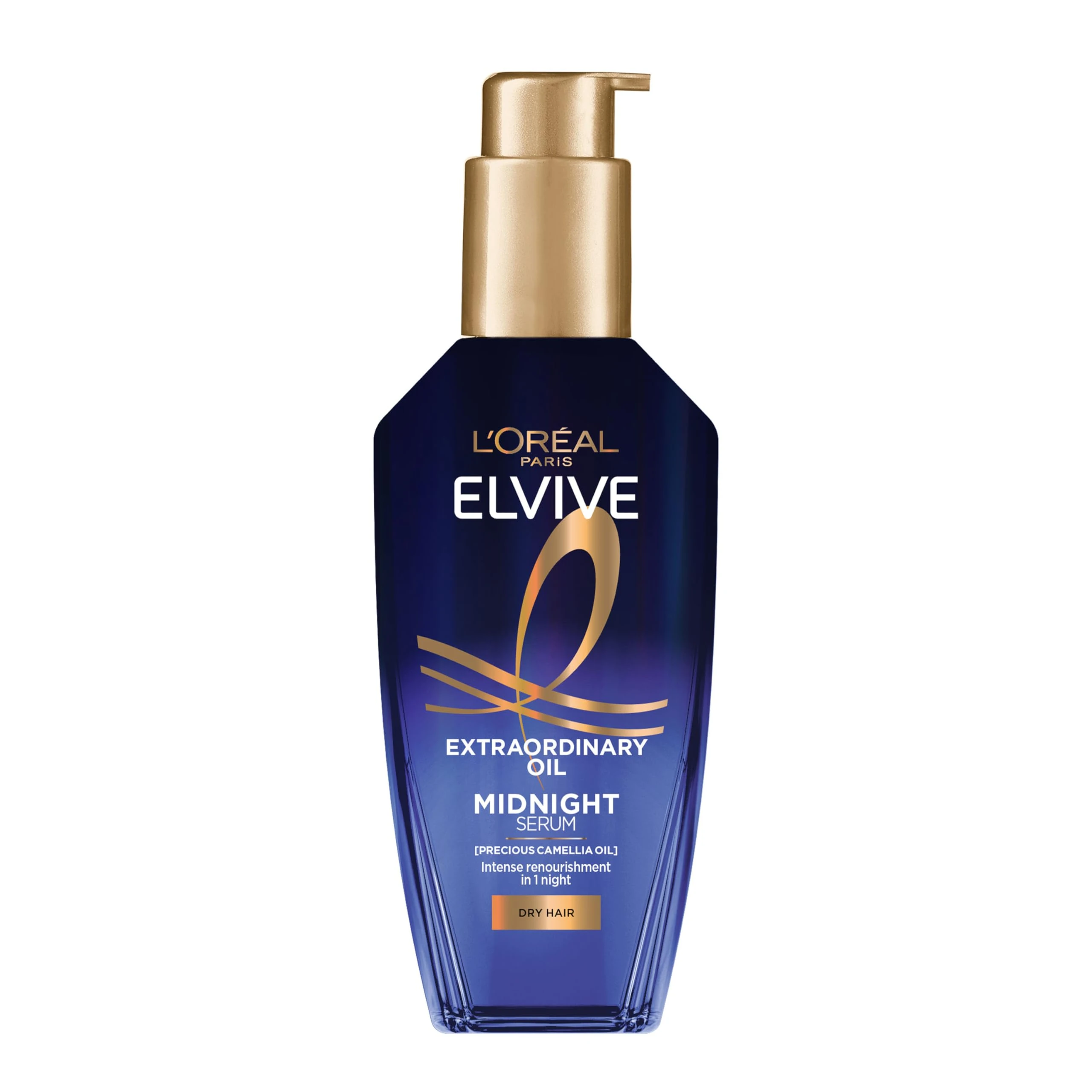 L’Oréal Paris Elvive Extraordinary Oil Midnight Serum, Renourishing Hair Treatment for Dry Hair, Leave-in Night Hair Oil, 100ml