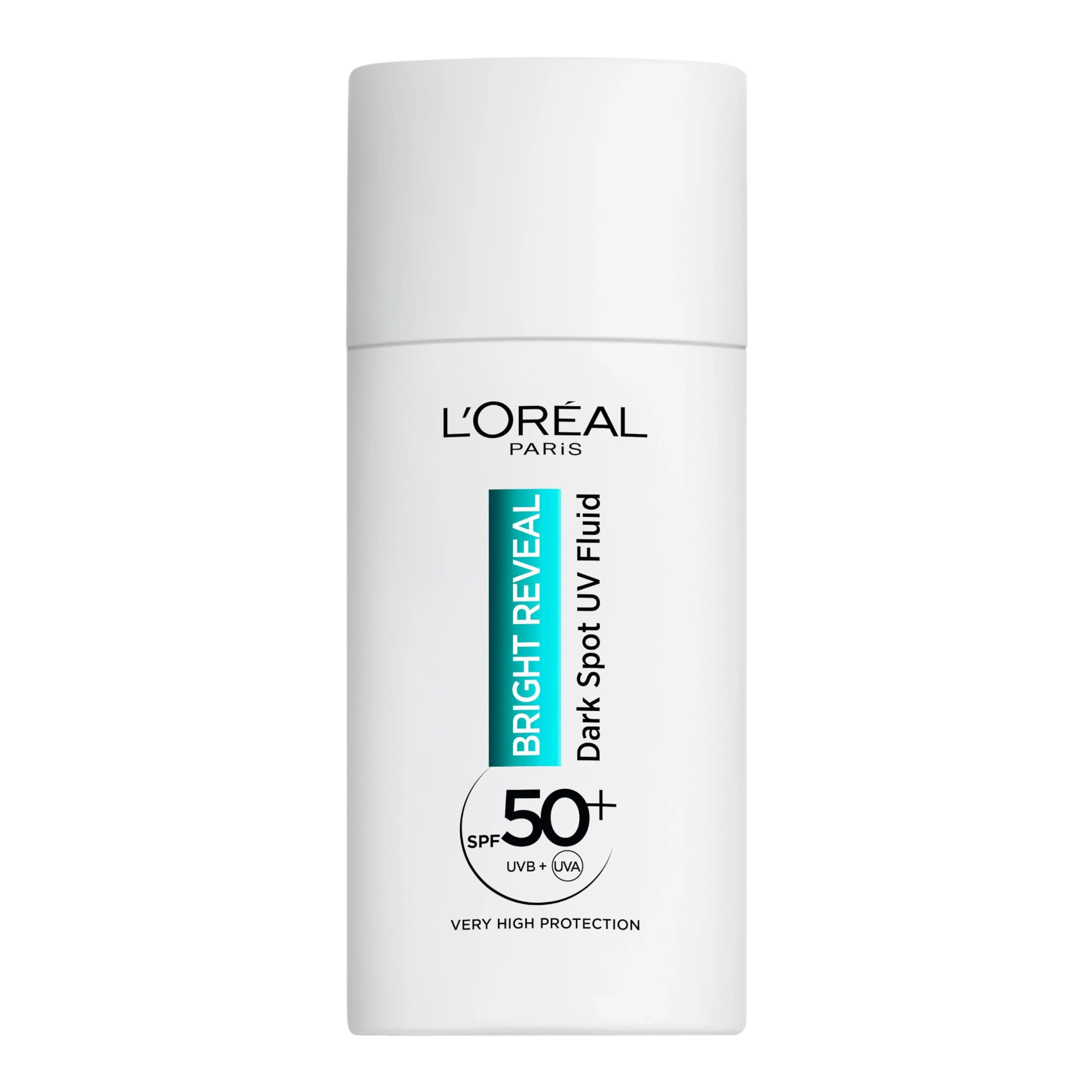 L’Oréal Paris Bright Reveal UV Fluid SPF 50+ for Face, 2% Niacinamide and LHA + Vitamin E, Protects Prevents and Visibly Corrects All Types of Dark Spots, Hormonal Spots, Sunspots and Age Spots, 50ml