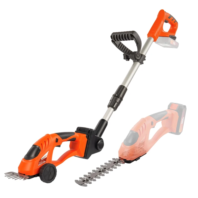 POWER plus Dual Power POWDPG75300-20V Telescopic Hedge Trimmer, without Battery and Charger, 100 mm (Grass Shears) and 180 mm (Hedge Trimmer) Blade and 8 mm Gap Size