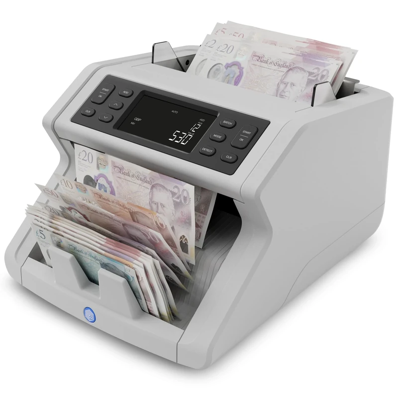 Safescan 2265 Money Counting Machine That Value Counts Mixed British Pound and Euro Notes - Cash Counting Machine with 6-Point Counterfeit Money Detector - Sorted Money Counter Machine for All Notes