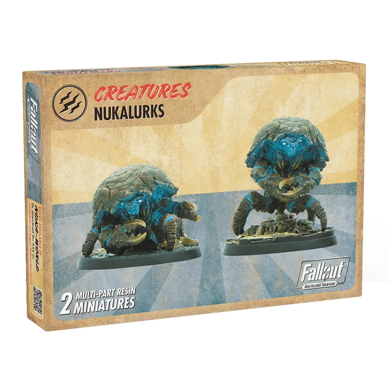 Modiphius Entertainment: Fallout: Wasteland Warfare Creatures - Nukalurks - 2 Figures, 32mm RPG Unpainted Resin Miniatures, Scenic Bases, Nuka World