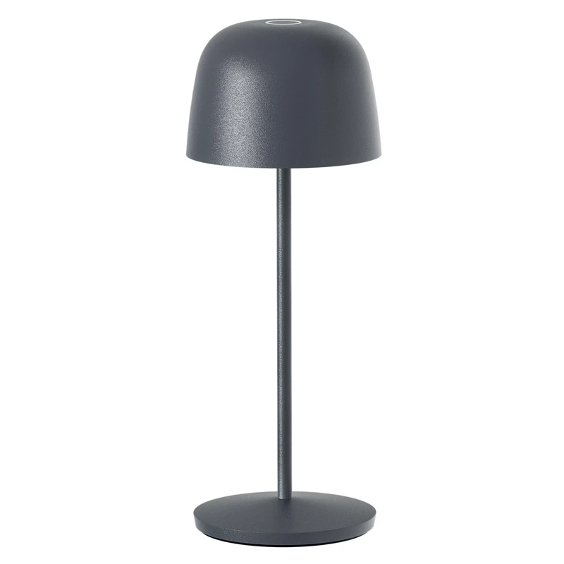 Sophia Rock Wireless Touch Table Lamp Aluminium Anthracite Grey LED Dimmable H28cm
