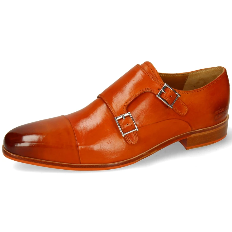 Melvin & Hamilton Men's Lance 1 Monk Strap Loafer, Orange, 9.5 UK