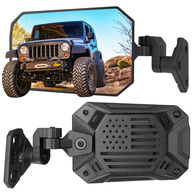 JOYTUTUS Wrangler Mirrors Doors Off Compatible with Wrangler TJ JK & Unlimited, Wrangler JK Side Mirrors for Wrangler 1997-2018, Wider View No Vibrate & Wobble, Patent Pending