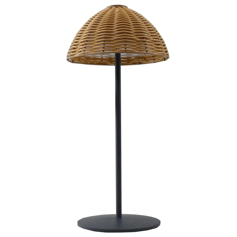 Faroe dimmable White polyrattan Cordless Table lamp H30cm