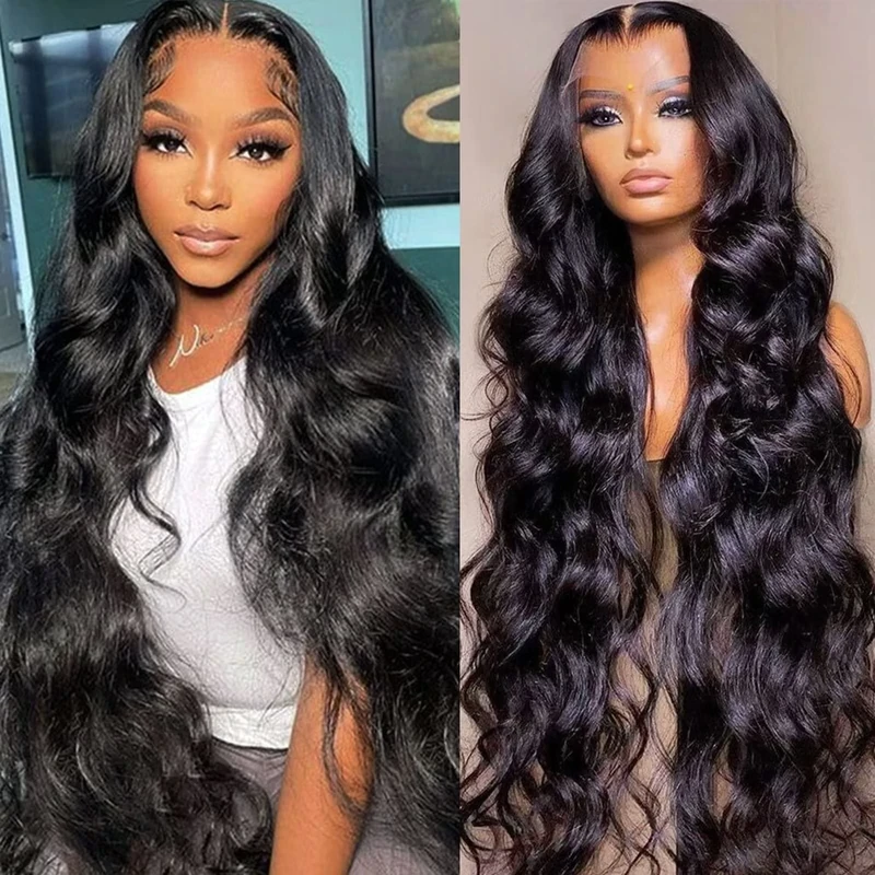 Lemoda Full 13x6 Lace Frontal Virgin Human Hair Wigs 210% 28Inch Body Wave 13x6 HD Transparent Full Lace Front Wigs 15A Brazilian Body Wave Wig Pre Plucked