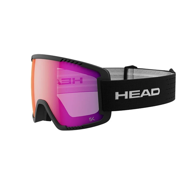 HEAD Unisex Adult Contex Pro 5K Ski and Snowboard Goggles, Chrome/Sun, L, red/black