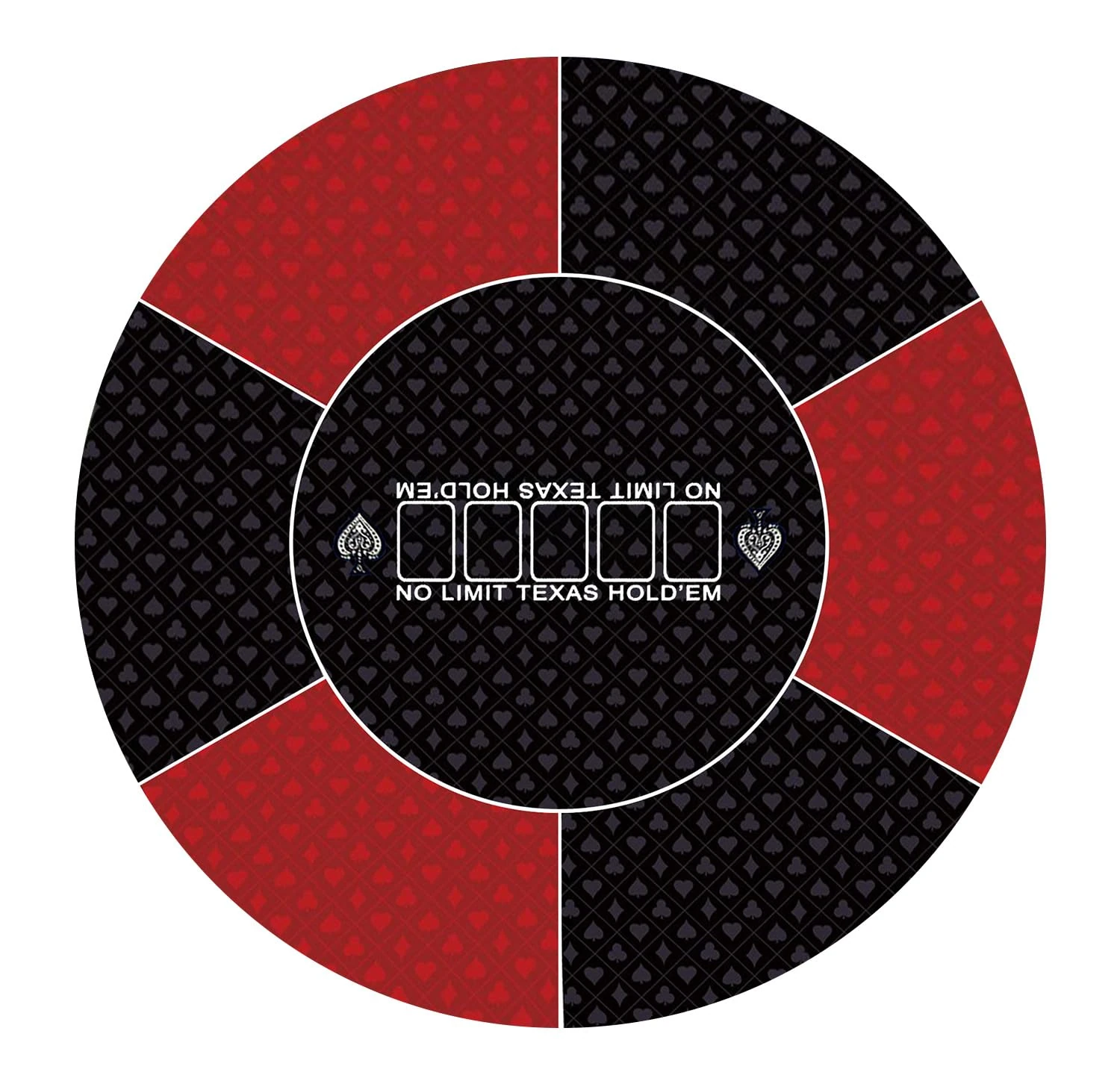 LaiEr Round Poker Mat, 24/31/39/47/55/63 inch 6-10 Person Texas Poker Rubber Mat, Foldable Tabletop, Portable Poker Tabletop, Suitable for Poker Games, Blackjack, Casino Layout.