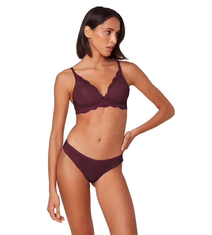 Triumph Women's Amourette Charm T P Bra, Deep Burgundy, 90C