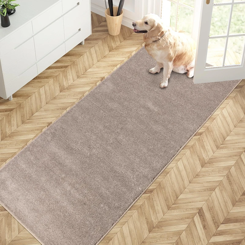 PURRUGS Dirt Trapping Door Mat 80 x 178 cm, Non-Slip Machine Washable Entrance Mat, Dog Doormat, Super Absorbent Entry Rug for Front Door, Back Door, Muddy Shoes and Paws, Taupe