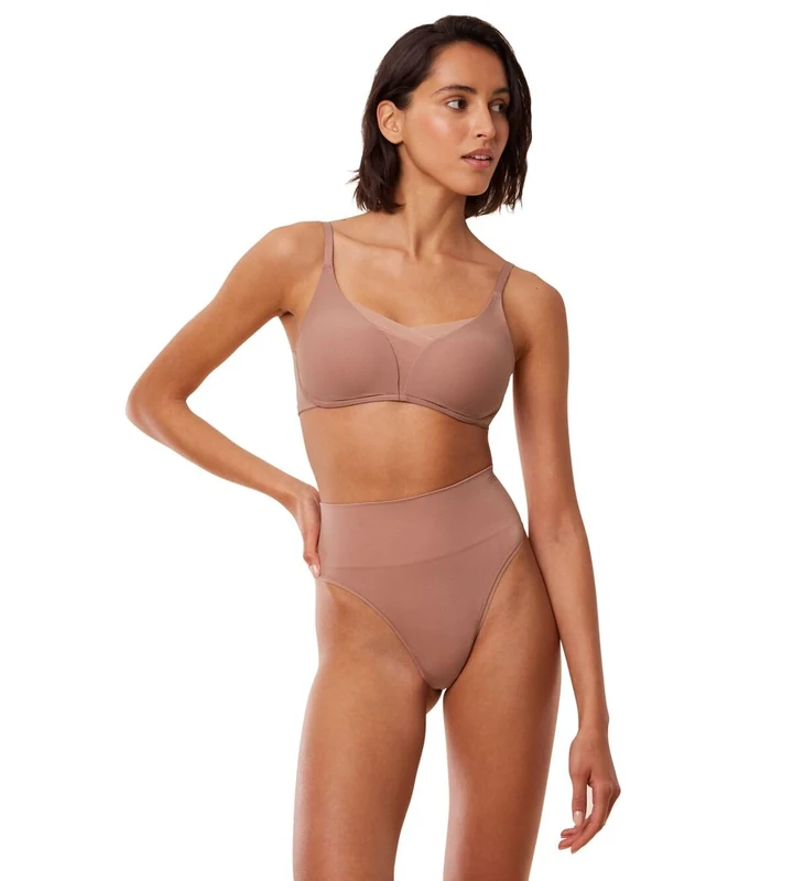 Triumph Women's Soft Sculpt Bandeau String Underwear, Toasted Almond,