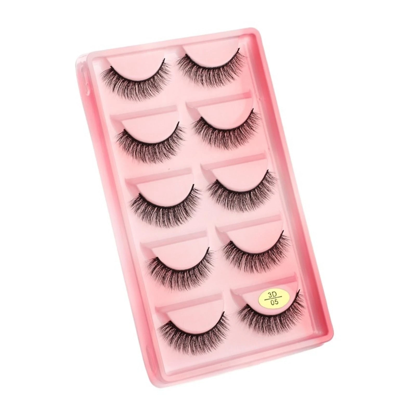 UAMOU Mink Eyelashes 10/50/100 Boxes Wispy 3D Mink Lashes Makeup Natural Long Volume False Eyelashes Bulk Faux Cils Custom Cheerfully (Color : 5 Pairs X05CS, Size : 50 Boxes)