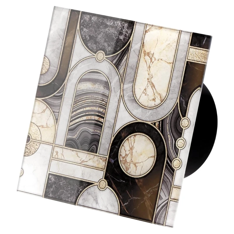 DOSPEL Veroni Glass Ø120 Home fan with hygrostat and timer, silent operation, wall-mounted, modern design, white mosaic marble - Image 1