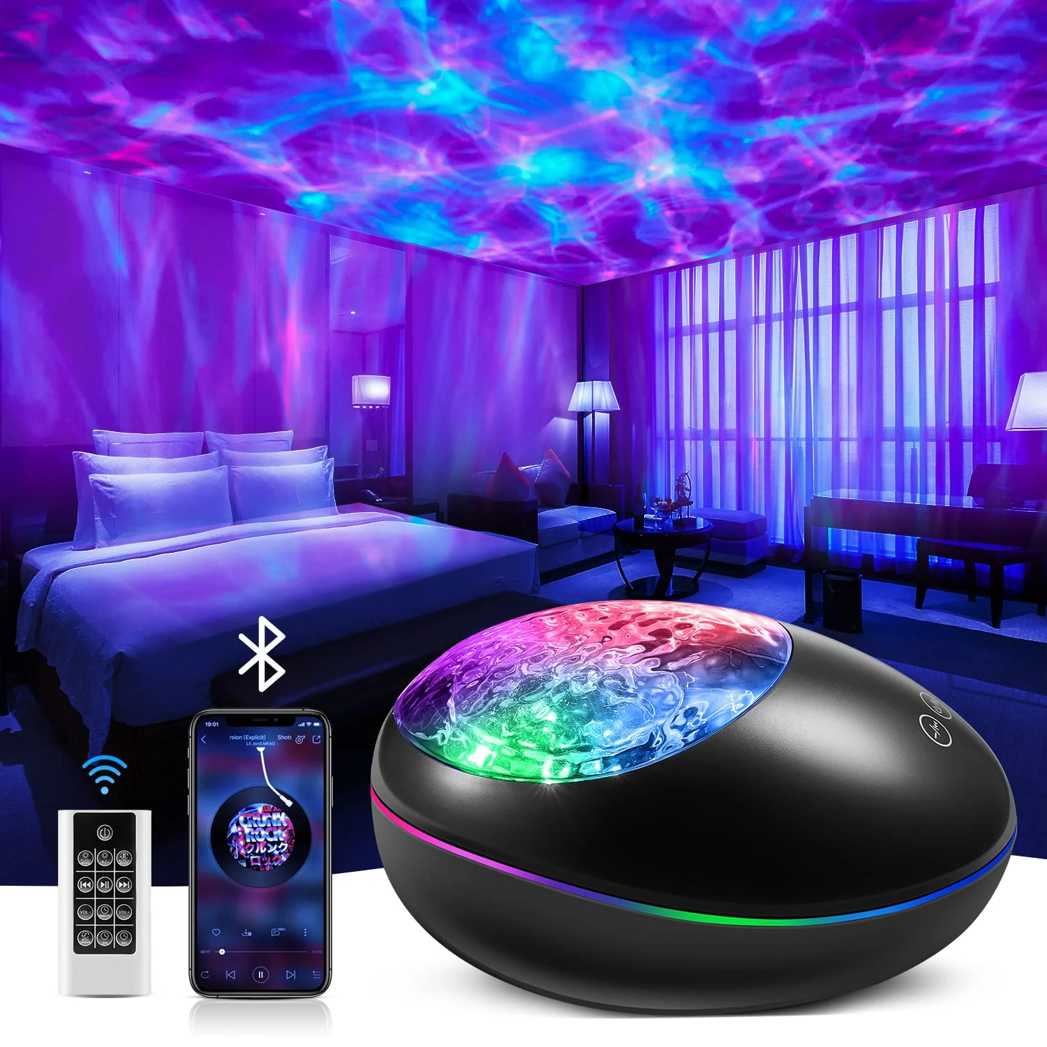 Birthday Gifts for Kids Galaxy Projector, 24 Lighting Modes Night Light Projector, 10 White Noise + HiFi Bluetooth Speaker Galaxy Light Projector for Bedroom Lights, Room Decor Teen Girl Gifts