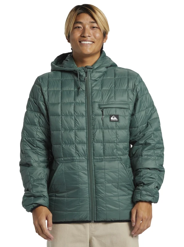 Quiksilver Jacket CHECK MATE HOODY INSULATOR Men Green XS