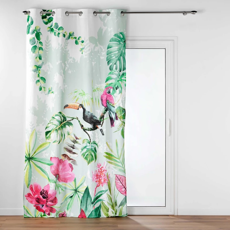 Douceur d'Intérieur, Louisiana Eyelet Curtain 140 x 260 cm Printed Cotton