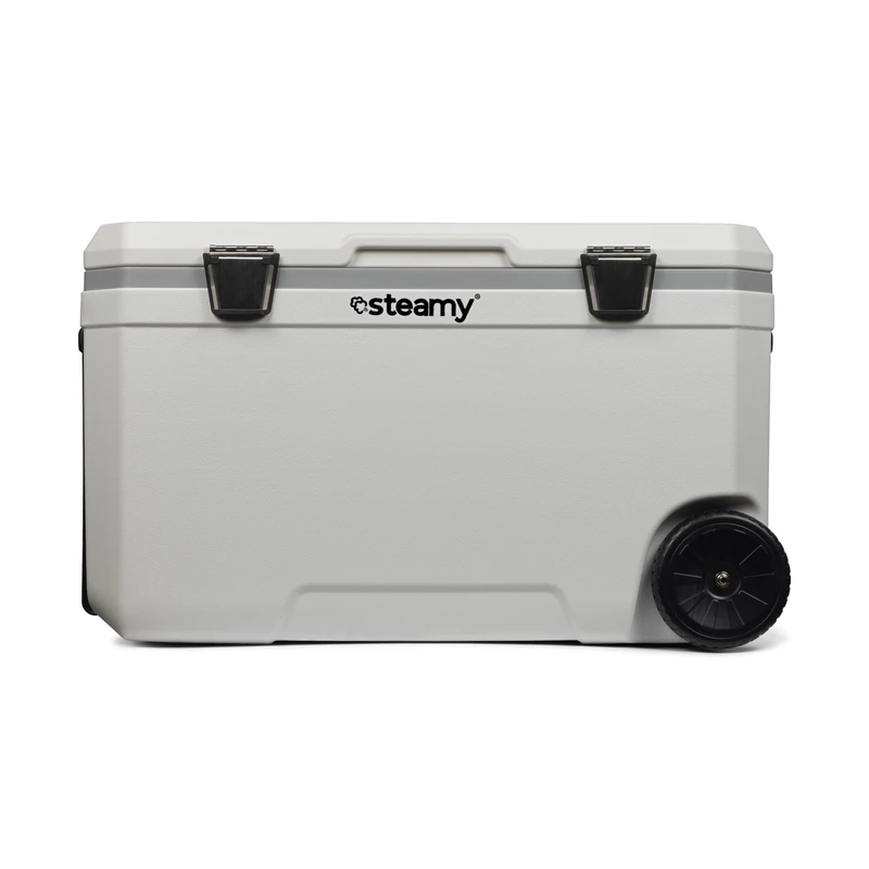 Steamy Marine 70 Roller Cool Box with Wheels, 70 Litres, White - Image 1