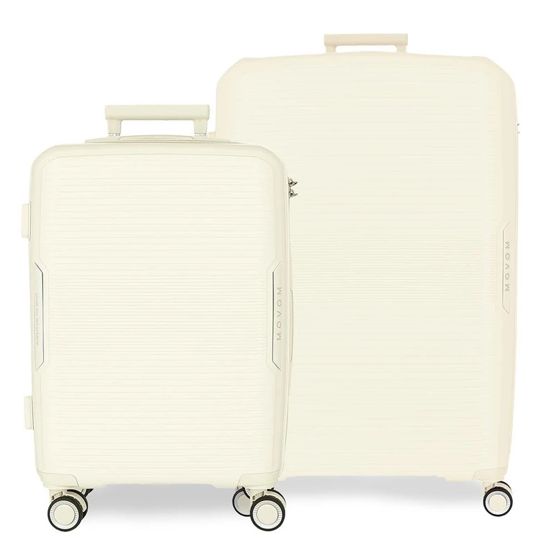 MOVOM Inari Hard Case ABS Different Sizes Black Green Red Grey Polyester by Joumma Bags, White, One Size, Set of 2 suitcases