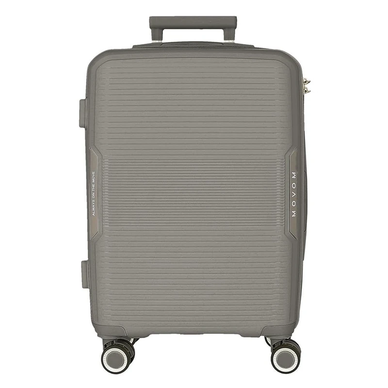 Movom Inari Cabin Suitcase Grey 40 x 55 x 20 cm Rigid Polypropylene Closure TSA 37L 3 kg 4 Double Wheels Hand Luggage, Grey, One Size, Cabin Suitcase