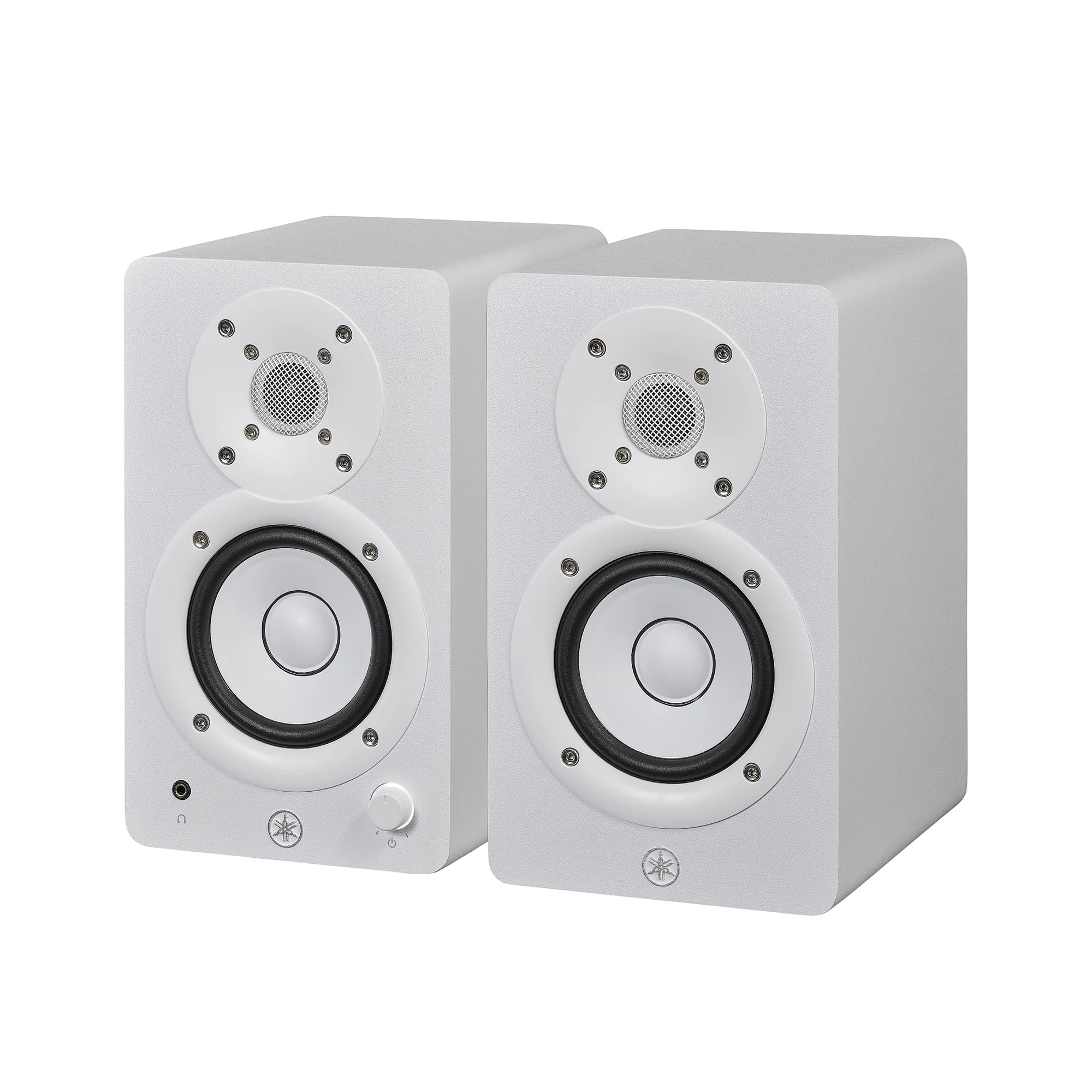 Yamaha HS3 Studio Monitors – Active Speakers, Pair of Compact 2-Way Powered Speakers, Bass-Reflex 3.5" 52W, Flat Frequency Response, Advanced Room Control, Music Production and Video Editing - White