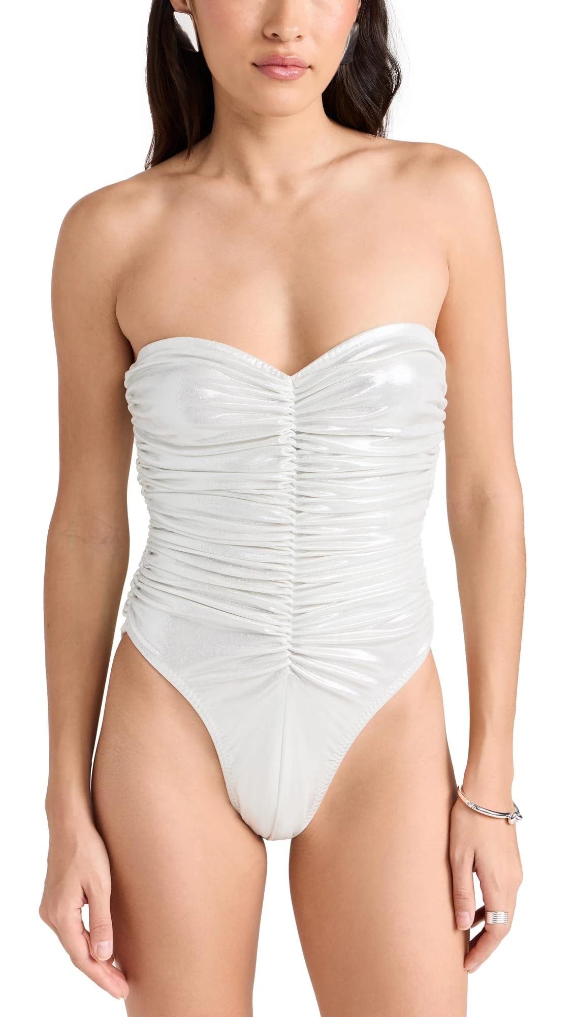 Norma Kamali Women's Slinky Marissa One Piece, Pearl, XS