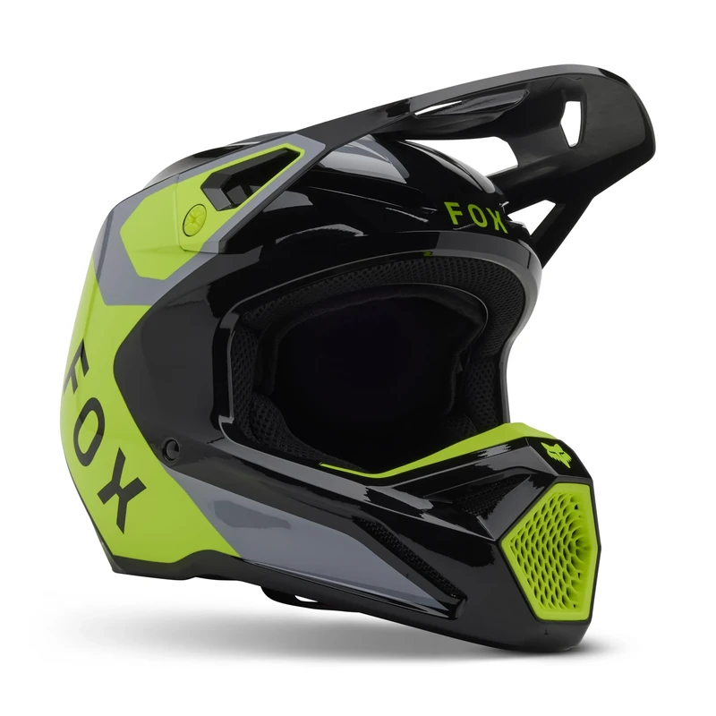 FOX JUNIOR V1 LEAN GREY/YELLOW YL HELMET