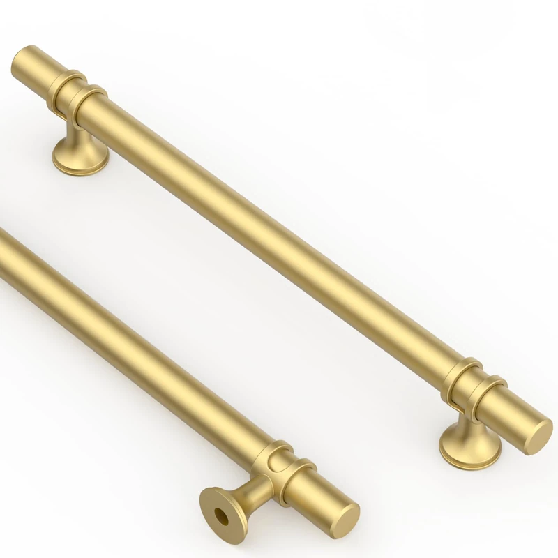 Asidrama 10 Pack 12.6 Inch(320mm) Brushed Gold Kitchen Cabinet Handles, Cabinet Pulls Kitchen Cabinet Hardware Cupboard Handles Drawer Pulls