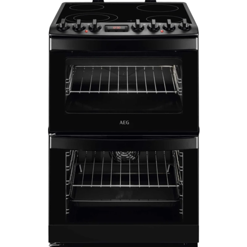 AEG CCB6740MCB 60cm Electric Ceramic Double Oven Cooker - Matte Black
