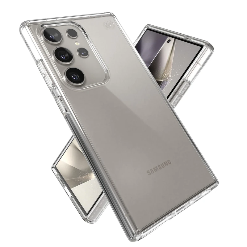 Speck Clear Samsung Galaxy S24 Ultra Case - Drop Protection - Scratch Resistant, Anti-Yellowing Phone Case - Presidio Clear/Clear