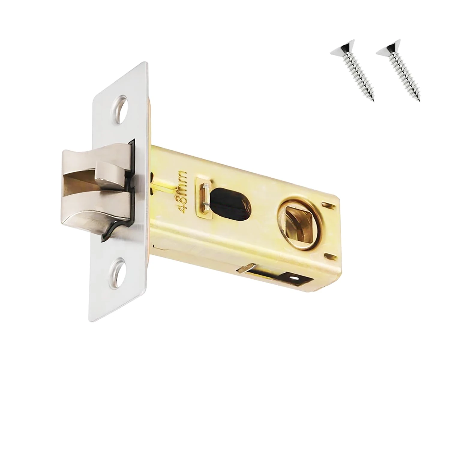 Qrity 48mm Tubular Latch, Forked Mortice Latch, Mute Door Sprung Latch, with Stainless Steel Panel for Internal Doors, Lever Door Handles