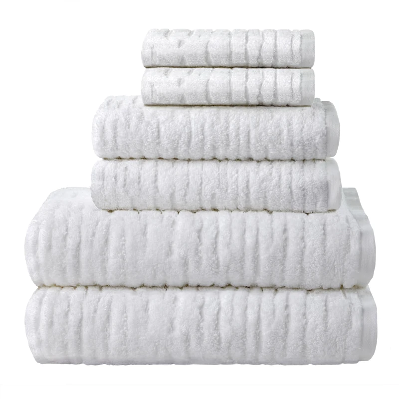 SKL Home CloudSoft Cotton Luxury 6-Piece Towel Set, White