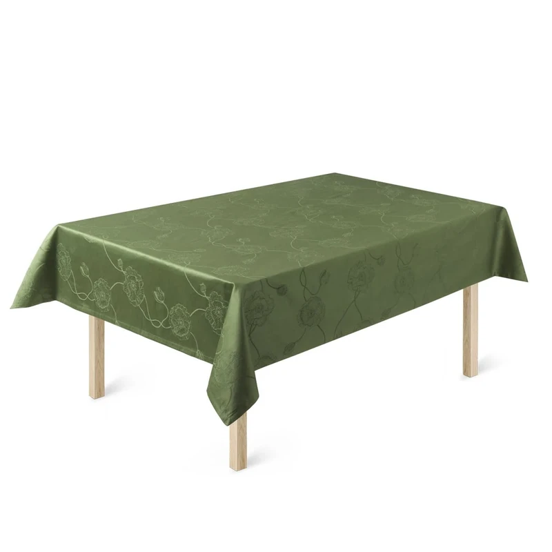 Kähler Design Hammershøi Poppy 693715 Damask Tablecloth 100% Cotton Green 150 x 370 cm