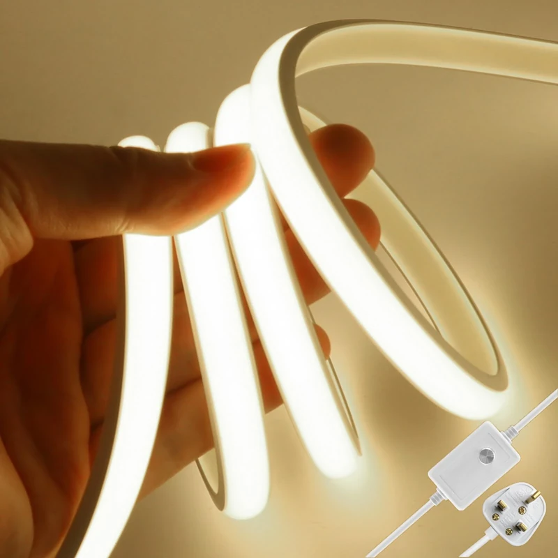 KAFULA 220V dimmable COB LED Light Strip, IP65 Waterproof Flexible, 288 LEDs/m Super Bright FCOB LED Fairy Light CRI90+, can be Cut Every 50 cm, Home Decoration [18m, Natural White 4000K]