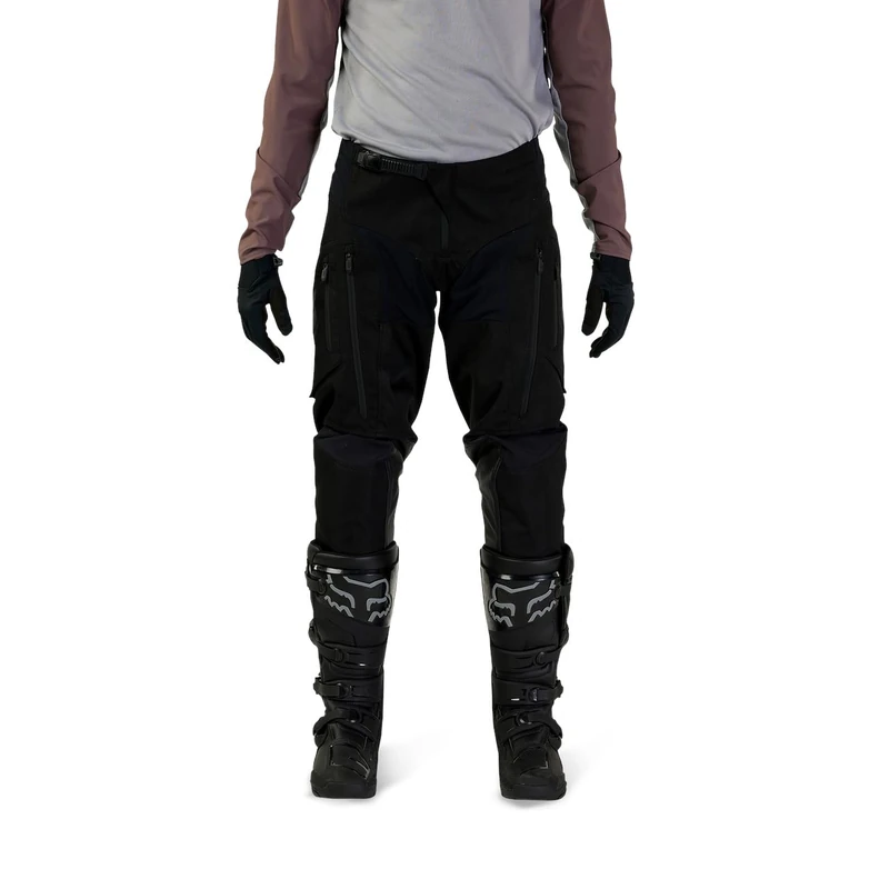 Fox Racing Ranger Off Road Pant - Durable 850D Polyester, TruMotion Stretch, Rap Construction, Leather Knee Panels, Zipper Vents, Cargo Pockets - Color: Black, Size: 38
