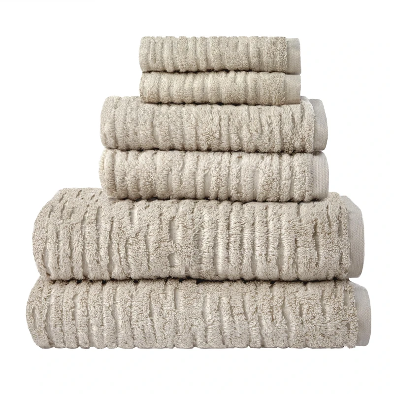 SKL Home CloudSoft Cotton Luxury 6-Piece Towel Set, Oatmeal