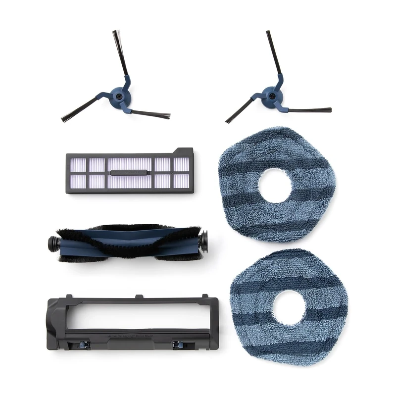 eufy Replacement Parts Kit X10 Pro Omni Robot Vacuum, Roller Brush with Bristles and Rubber, Brush Guard, 2 Side Brushes, Washable Filter, and 2 Mop Cloths