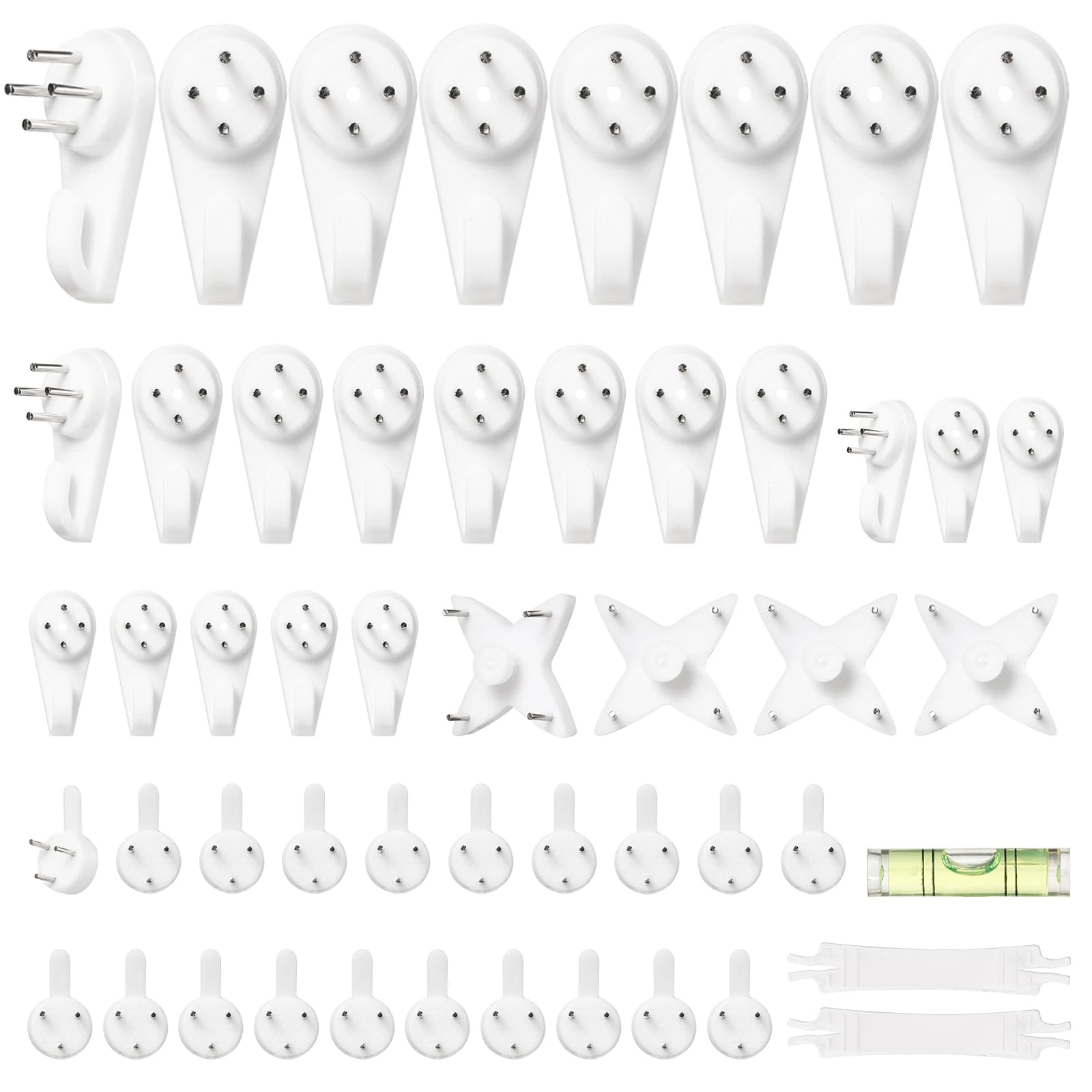 51pcs Non Trace Picture Hooks for Hard Walls,Picture Hanging Hooks,Wall Hanging Hooks,Picture Hangers,Plastic Picture Hooks for plasterboard Walls no Nails,Photo Hooks,Small Hard Wall Picture Hooks