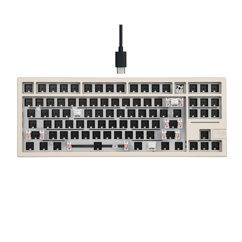 EPOMAKER x Feker Galaxy80 Gaming Keyboard, Aluminum Alloy Wired Mechanical Keyboard, Gasket-mounted Custom Barebones Kit, Hot Swappable, NKRO RGB for Win/Mac/Linux (White)