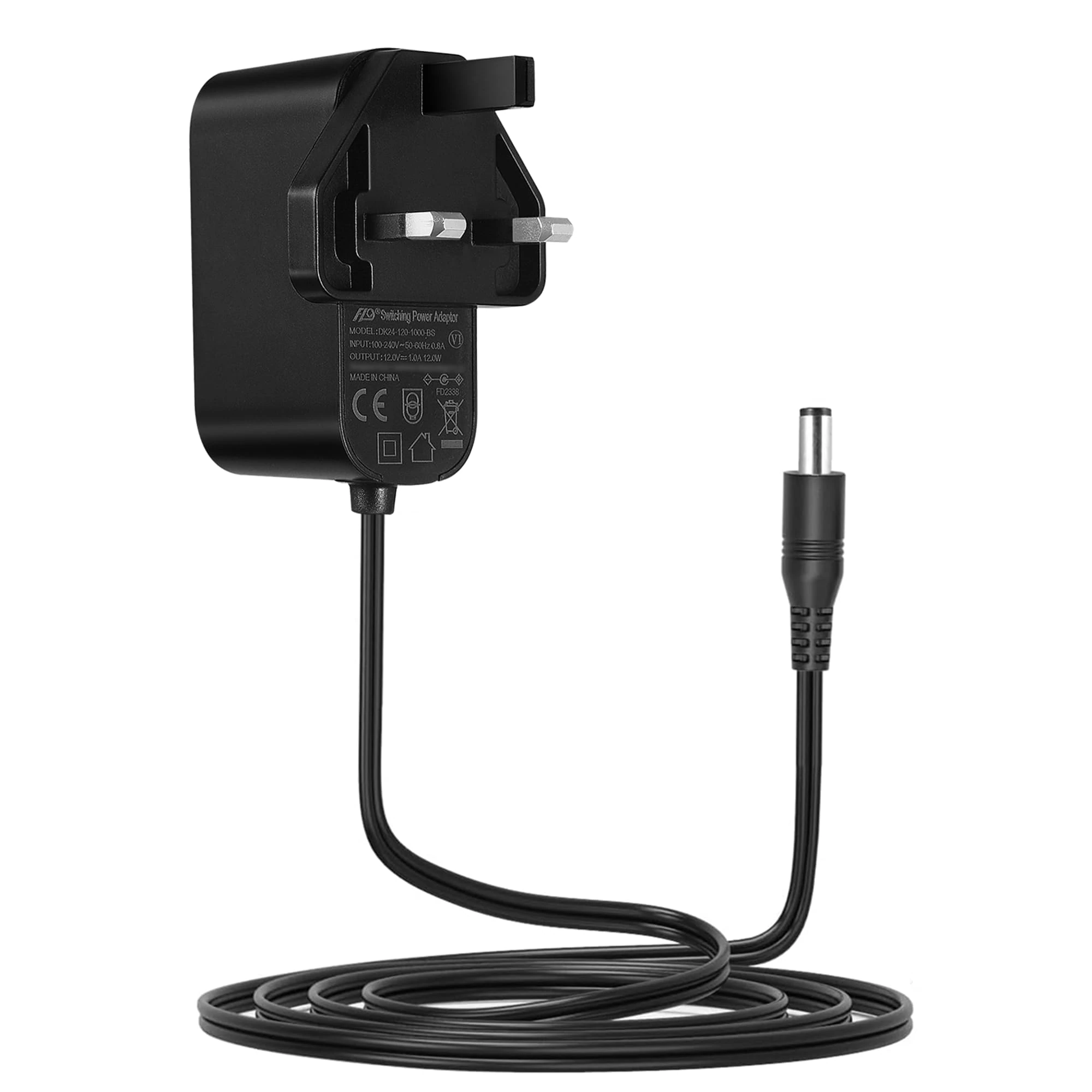 Tonton 12V 1A Power Supply Adapter 3M(10ft), AC 100-240V to 12V Power Plug DC 5.5x2.1mm Male, Compatible with CCTV Cameras, Router, Monitor, LED Strip Lights, UL/CE/FCC Certified