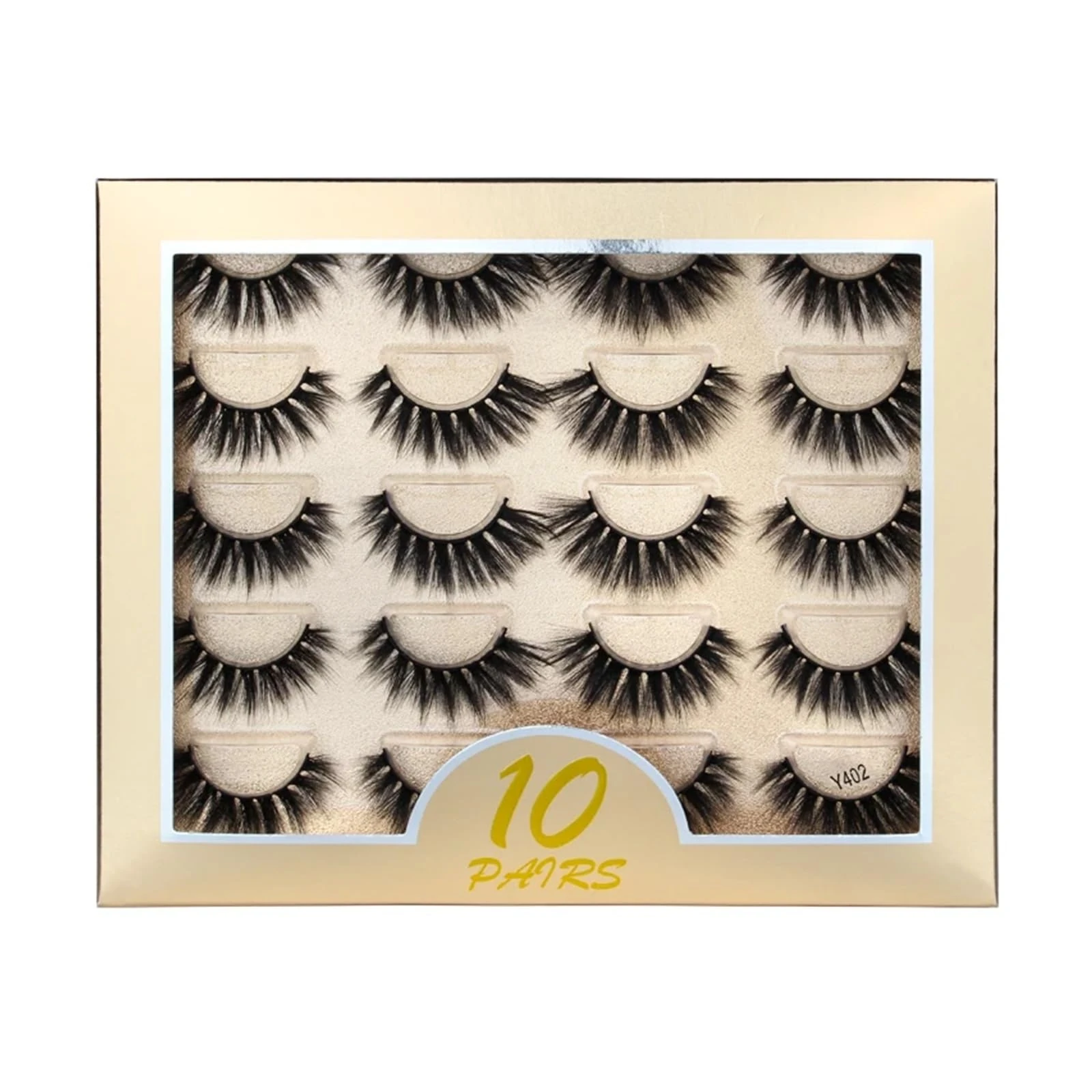 UAMOU 50/100/300pairs Natural Mink Eyelashes Faux 3d Mink lashes Strip Thick Dramatic False Eyelashes Extension Makeup Cils Cheerfully (Color : Y402, Size : 30 boxes)