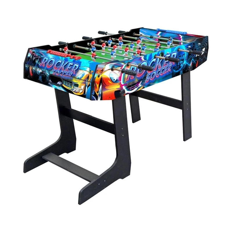 Sport1 Space Saving Folding Rocker Table Football Table with Legs, Indoor MDF 121 x 61 x 85 cm, House Card with 8 Through Rods, Scoreboards and Balls Included Indoor - Image 1