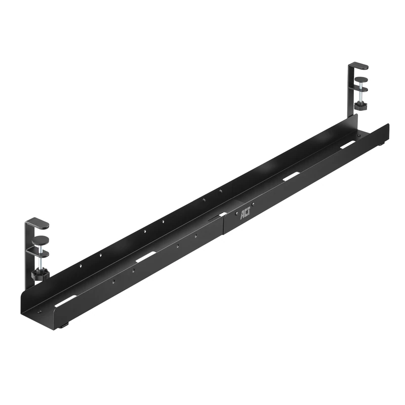 ACT Extendable Cable Duct Desk 80-120 cm No Drilling with Clamp Bracket, PC Cable Management Cable Tray, for Workplace - AC8376