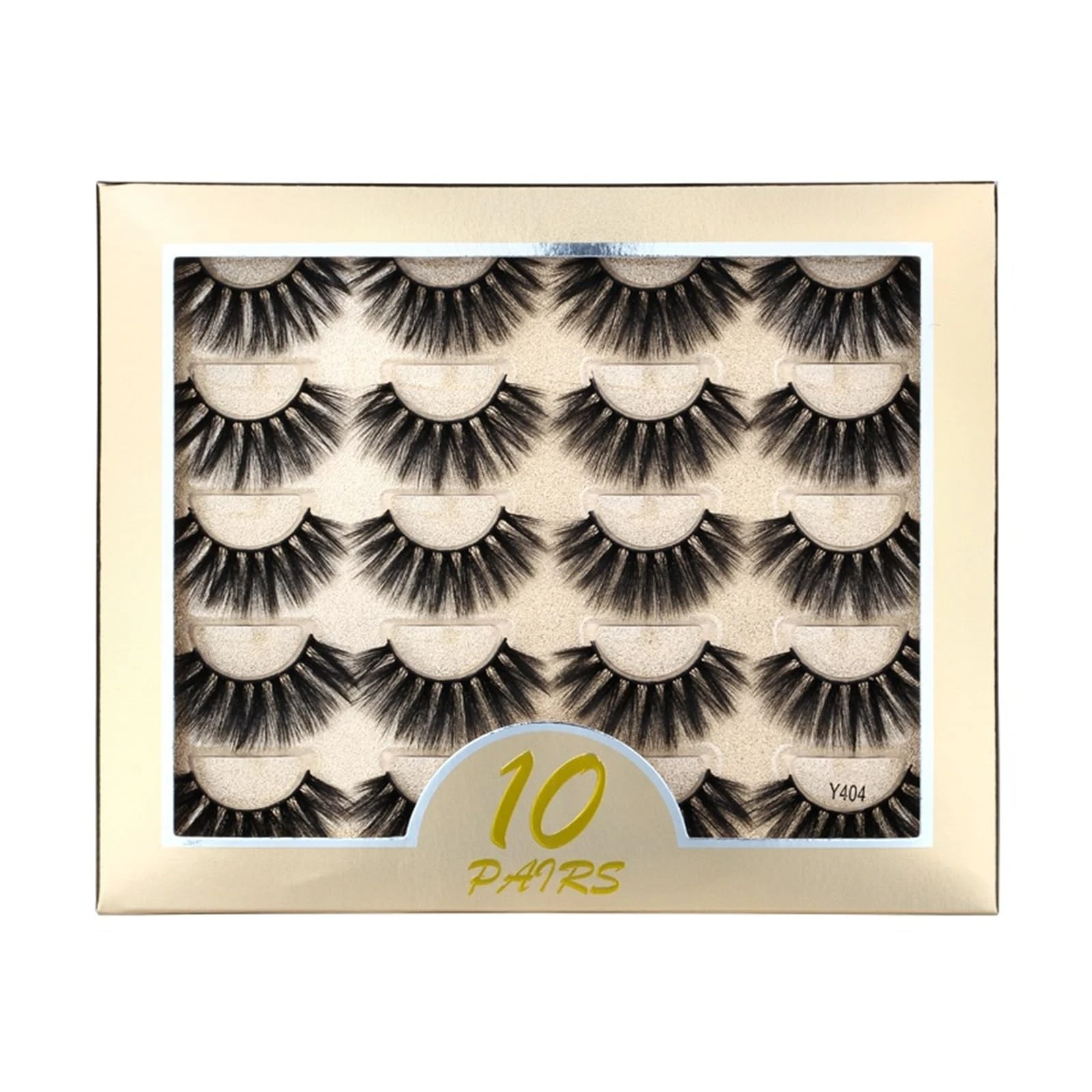 UAMOU 50/100/300pairs Natural Mink Eyelashes Faux 3d Mink lashes Strip Thick Dramatic False Eyelashes Extension Makeup Cils Cheerfully (Color : Y404, Size : 30 boxes)