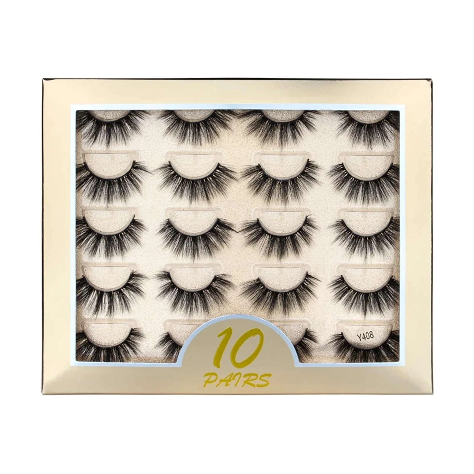 UAMOU 50/100/300pairs Natural Mink Eyelashes Faux 3d Mink lashes Strip Thick Dramatic False Eyelashes Extension Makeup Cils Cheerfully (Color : Y408, Size : 30 boxes)