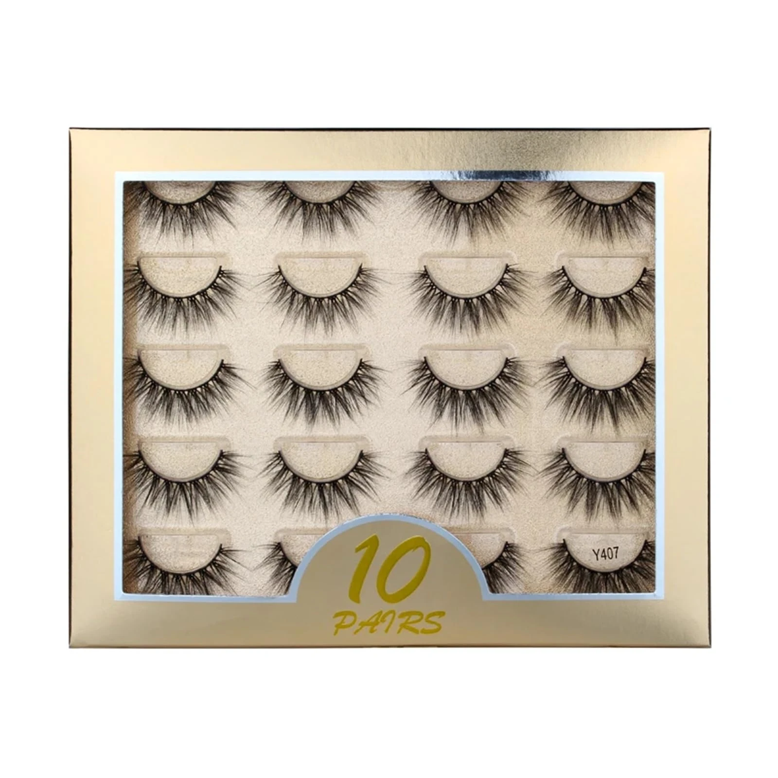 UAMOU 50/100/300pairs Natural Mink Eyelashes Faux 3d Mink lashes Strip Thick Dramatic False Eyelashes Extension Makeup Cils Cheerfully (Color : Y407, Size : 30 boxes)