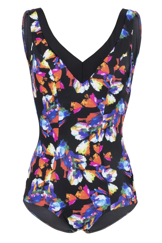Fashy Women's Multicoloured Flower Swimsuit, Colourful, 12/D